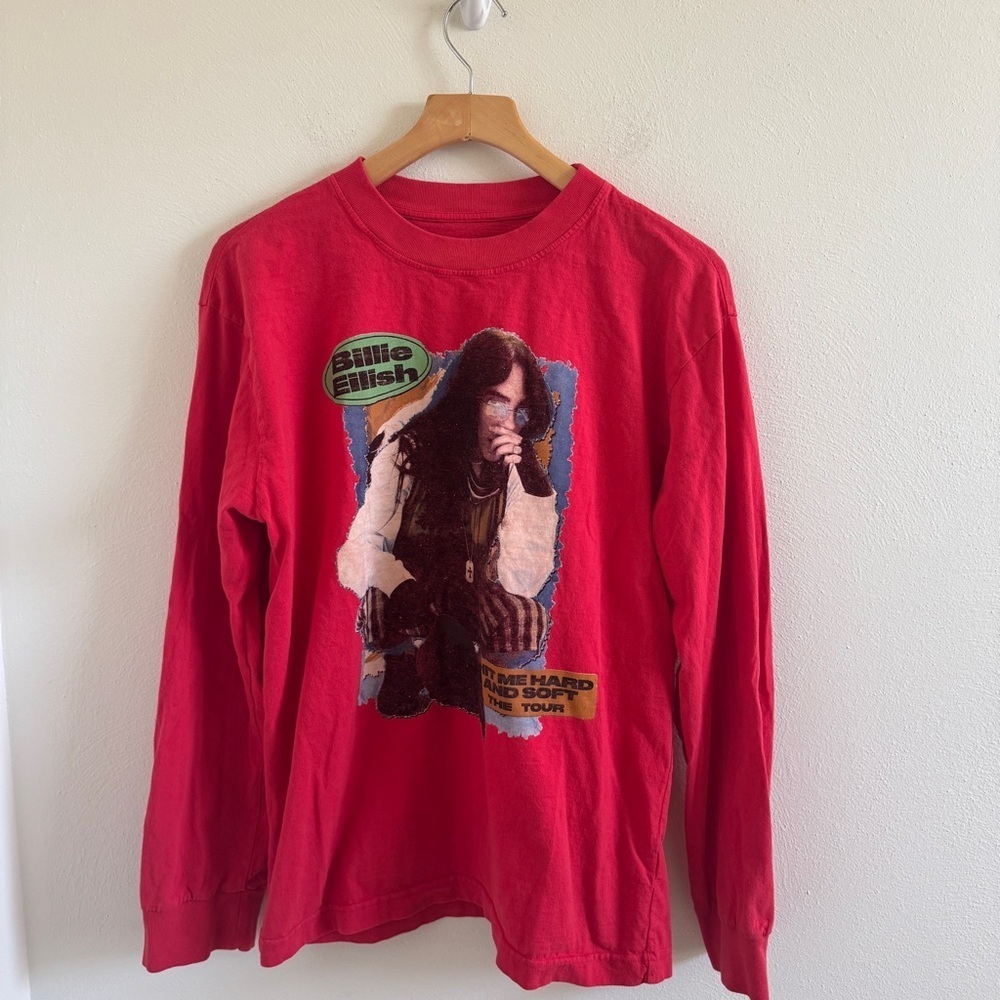 Billie Eilish Long Sleeve Hit Me Hard And Soft Tee L